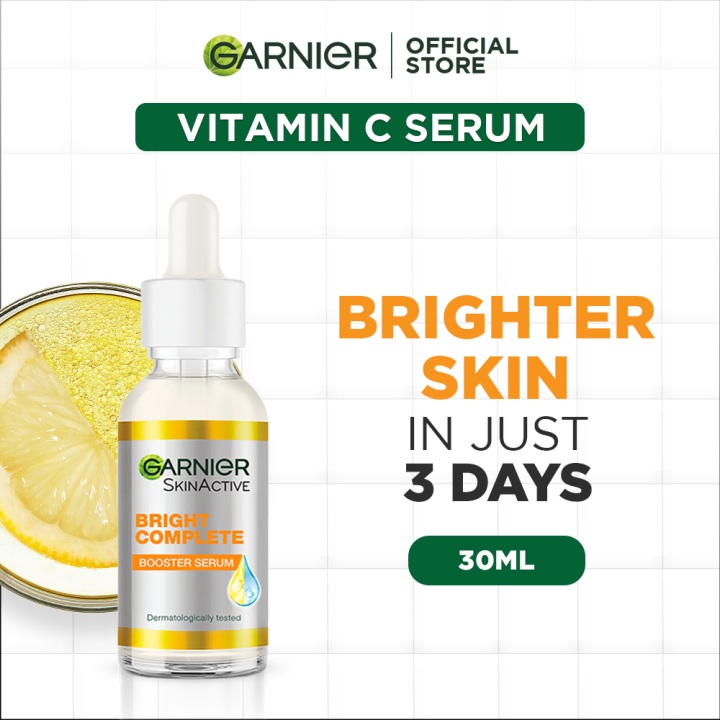 Garnier Skin Active Bright Complete Vitamin C Booster Serum 30 ML - Contains Niacinamide