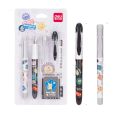 Deli S691 fountain pen set 0.38mm EF tip student writing with 2 pieces and 4 replacement ink sacs can be sent on behalf of the company. 