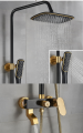 All In One Bathroom Mixer Shower & Faucet Set Luxury Design Black&Golden. 