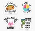 Pack of 4 Sarcastic Brain Stickers Funny Mental Health & Medical Humor Decals for Laptop & Mobile Back Cover Decor Sticker 3inchx3Inch Each Sticker Size. 