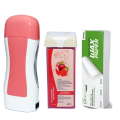 Pack of 3 Roll on Wax Heater Machine Portable Wax Warmer Electric Depilatory Roller Hair Remover Refill with Srips & Wax Refil. 