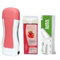 Pack of 3 Roll on Wax Heater Machine Portable Wax Warmer Electric Depilatory Roller Hair Remover Refill with Srips & Wax Refil. 