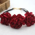 European and American fashion leather rope handmade cloth art flower beautiful necklace FY18121210. 