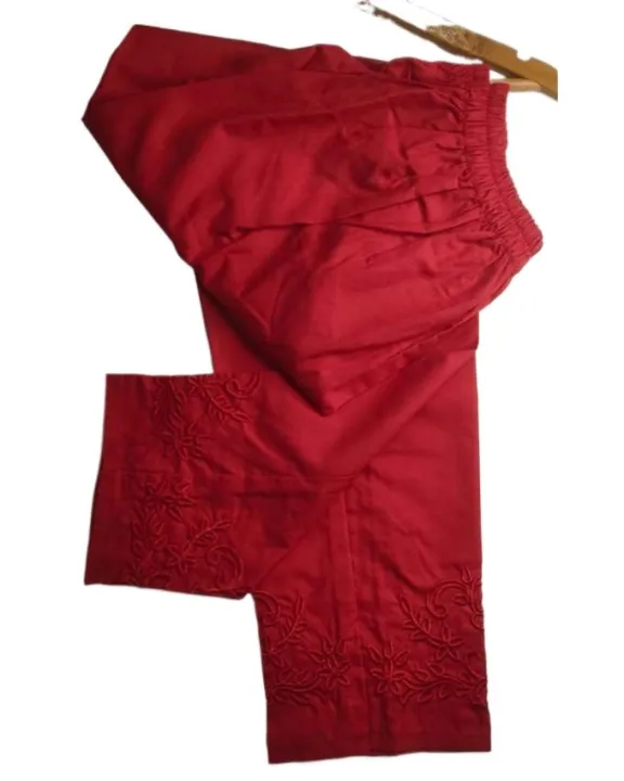 Fashion%20Cotton%20Trousers%20Red%20Color%20Straight%20Trousers%20Bottom%20Embroidery%20Fashion%20Cotton%20Trousers%20for%20Women%20and%20girls%20Cotton%20Embroidered%20Medium%20Size%20Embroidered%20Pants%20Trouser%20For%20Girls%20-%20Image%204