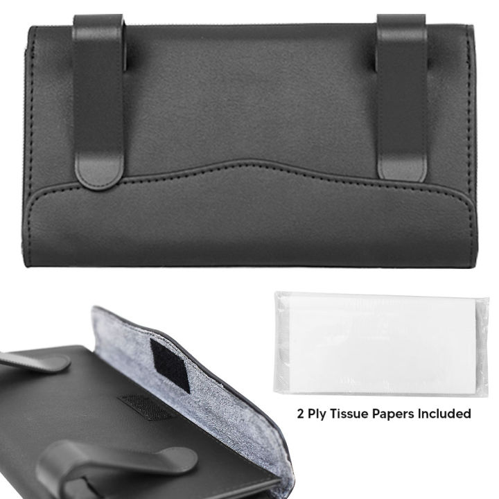 Car%20Sun%20Visor%20Leather%20Hanging%20Tissue%20Box%20Toyota%20-%20Black%20-%20Image%203