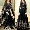 Black  Heavy Embroidered Dress (unstitched). 
