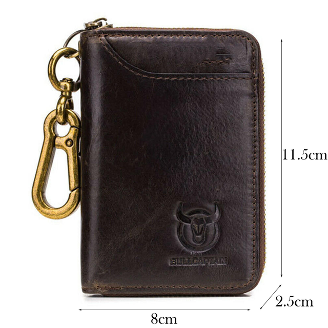 Luxury Business Style Men'S Wallet Genuine Leather Key Case Rfid Blocking Card Holder Coin Purse Keychain Wallet Purse For Men