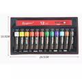 Acrylic Paint Set 12 GIORGIONE Colours (Each tube 12ml)  Art for Canvas , Wood , Ceramics and Fabrics - Craft Supplies - Beginners or Professional Artists Grade Rich Pigment Non Toxic Paint. 