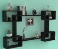 A Fetching High Quality Deco Painted Wooden Intersecting Floating Wall Mount Shelf -Rack for Living Room, Bedroom. 