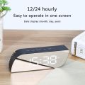 Digital Mirror Clock LED Night Lights Temperature Snooze Function Alarm Clocks USB Table Desk Clock Home Decor Battery Use. 