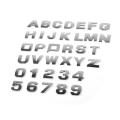DIY 3D Metallic Alphabet Sticker Car Emblem Letter Silver Badge Decal (A-Z&0-9). 