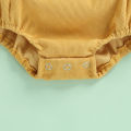Newborn Baby Three Piece Set, Fly Sleeve Round Neck Shirt Suspender Ruffle Shorts Elastic Matching Headband. 