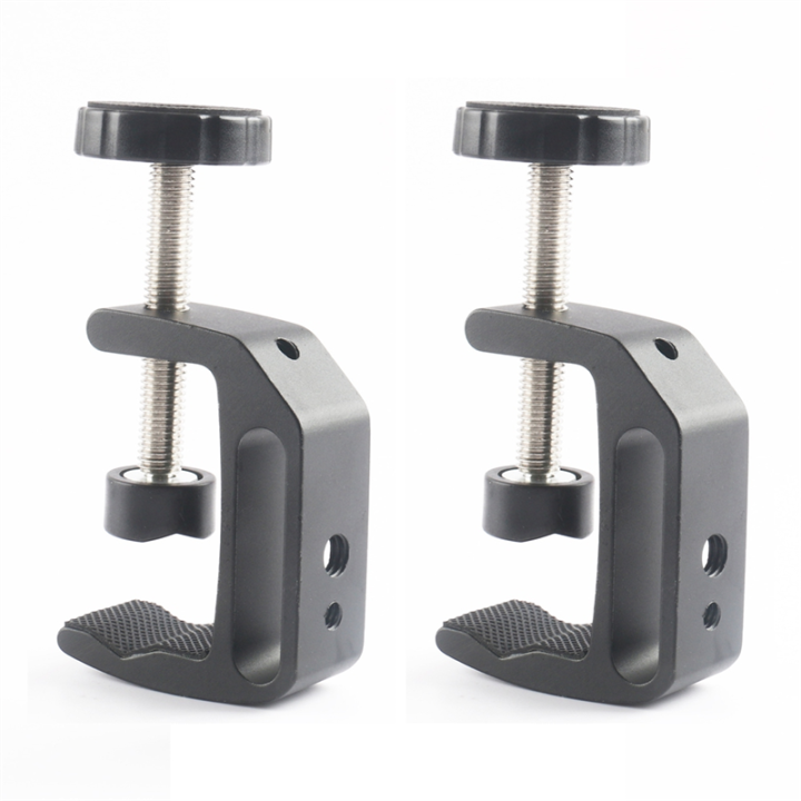 Universal C-Clamp for Desktop Mount Tables Desk Clamp Aluminum Support Small C Clamp 2 Pack Easy to Use