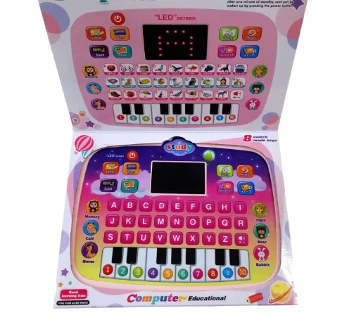 Fake Computer Screen For Toddlers Mini Educational Laptop Toy for Kids – LED Screen Learning Computer for ...