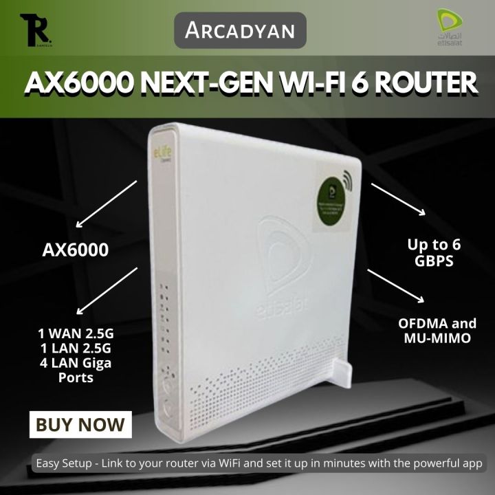 Arcadyan AX6000 C1AS - HG6244B Dual Band wireless Router with wifi6 ...