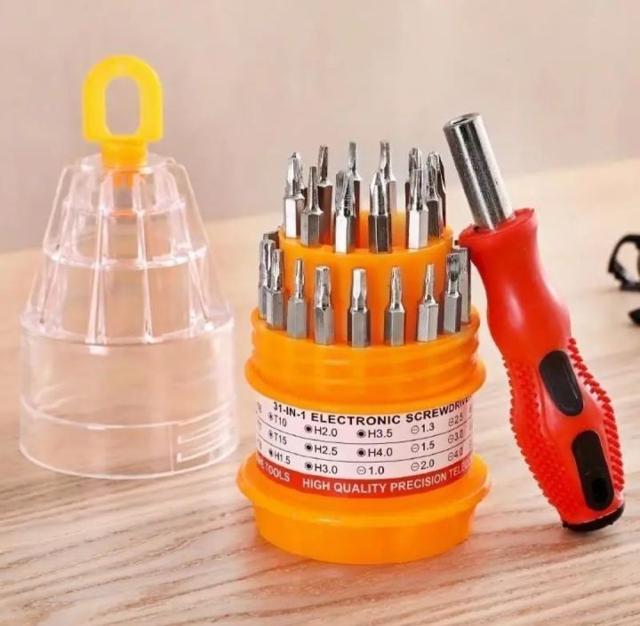 Screwdriver 31 in 1, Repairing Interchangeable Precise Screwdriver Tool Set Kit with Magnetic Holder for PC, Household Furniture, Tablet, Game, Console, Electronic Devices