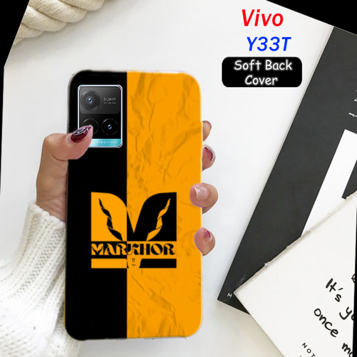 Vivo Y33T Pouch Cover  - Markhor Soft Back Cover Case For Vivo Y33T - Yellow
