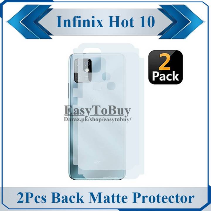 2Pcs Infinix Hot 10 Back Matte Protector Soft Skin Sheet Soft Film Protector For Infinix Hot 10