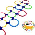 GLOBALSTAR- Hopscotch Ring Game-13 Multi-Colored Plastic Rings and 16 Connectors for Indoor or Outdoor Use-Fun Creative Play Set for Girls and Boys. 
