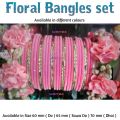 Floral Bangles Set ( including 2 Floral Bangles and 24 Velvet and Golden Glass Bangles ) / Artificial Flower Bangles Set / Floral Gajra Set for girls and women in different colours and Standard Size ( Sawa Do. 