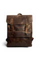 Genuine Leather Backpack for Men Vintage 15.6 Inch Laptop Bag Multi Pockets Rucksack Casual Travel Daypack Brown. 