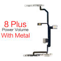 1pcs Power On Off Flex For iPhone 5 5S 6 6S 7 8 Plus X Volume Up Down Side Button Key Ribbon Flex Cable With Metal. 