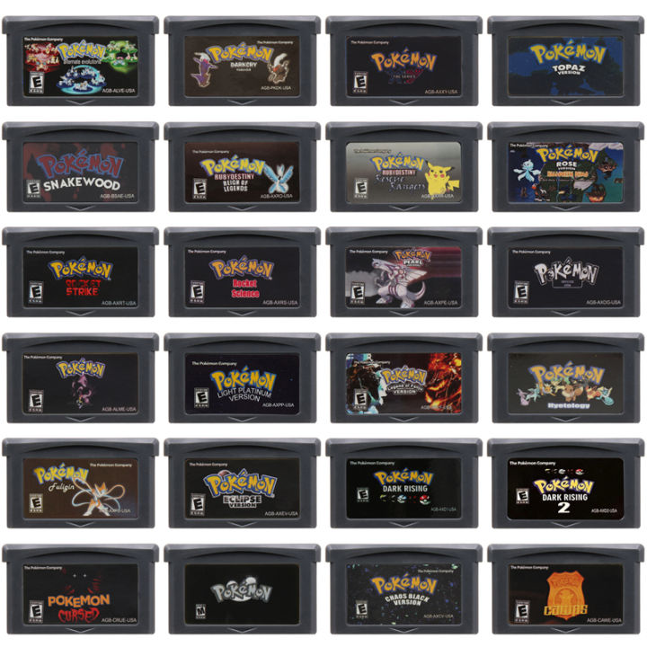 GBA Game Cartridge 32 Bit Video Game Console Card Pokemon Series Creepy Black Dark Rising Pearl Light Platinum Snakewood