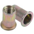 QUANBU 20pcs Flat Head Metric Steel M10 Blind Insert Rivet Nut Rivnut. 