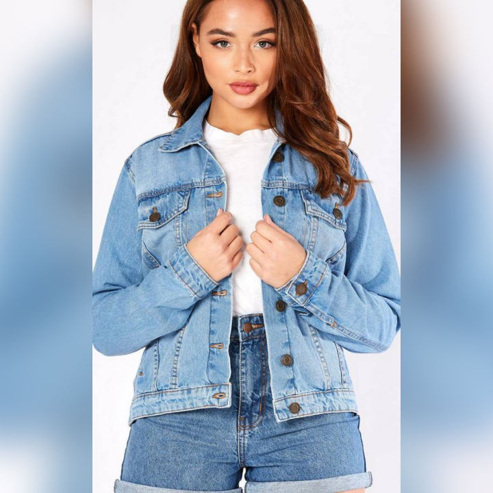 Fitted Denim Jacket Lycra Fabric