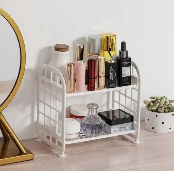 The Pantry Double Layer Hollow Shelf Plastic Storage Rack 2 Tier Shelf ...