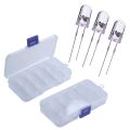 QUANBU 2Pcs 10-Slot Portable Plastic Resistors Electronic Component Case Box & 100Pcs 5mm Round Purple Uv Led Diode Super Bright Water Clear Led Light Lamp Purple Color. 