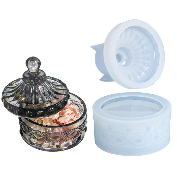 Resin Jar Mold Jewelry Box Mold Silicone Molds With Lid For Diy Storage Container For Jewelry, Candy, Chocolate, Small Items Molds For Candles
