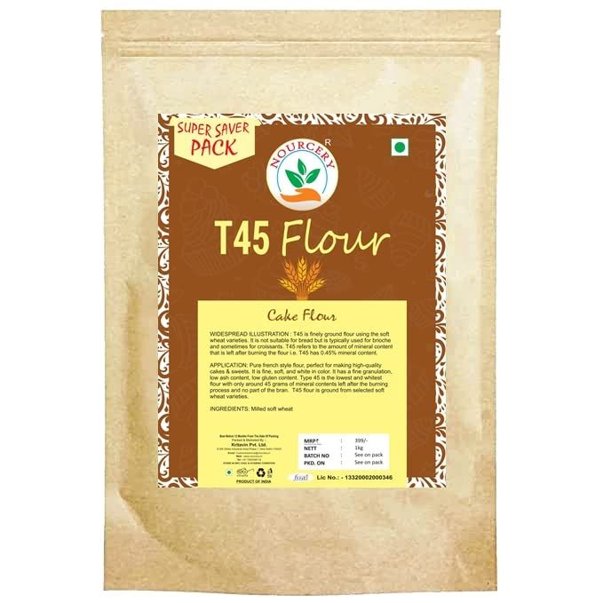 Nourcery French Style T45 Flour, 1Kg (Cake Flour)