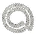 18/20/24inch Cuban Link Chain Hip Hop Men Necklace iced out paris chain 2 Row Rhinestone Paved Miami Rhombus Cuban men Necklace. 