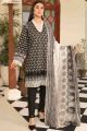 Warda Unstitched - BLACK 3 Piece Chiffon Lawn Chikan Kari For Women 3820305. 