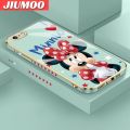 JIUMOO For IPhone 6 6s Case Cartoon Cute Minnie Mouse Luxury Plating Side Phone Cases Pattern Silicone Casing Full Cover Camera Protection Shockproof Softcase. 
