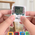 Pocket Mini Game Machine Keychain Backpack Pendant Classic Nostalgic Tetris Game Puzzle Decompression Toy. 