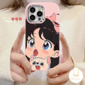 MissConnie Cartoon Couple Profile Picture Phone Cases Compatible for IPhone 11 7Plus 15 XR 13 11 12 14 15 Pro Max 7 8 Plus XS Max Oil Injection Glossy Cover Shockproof Soft Tpu Case. 