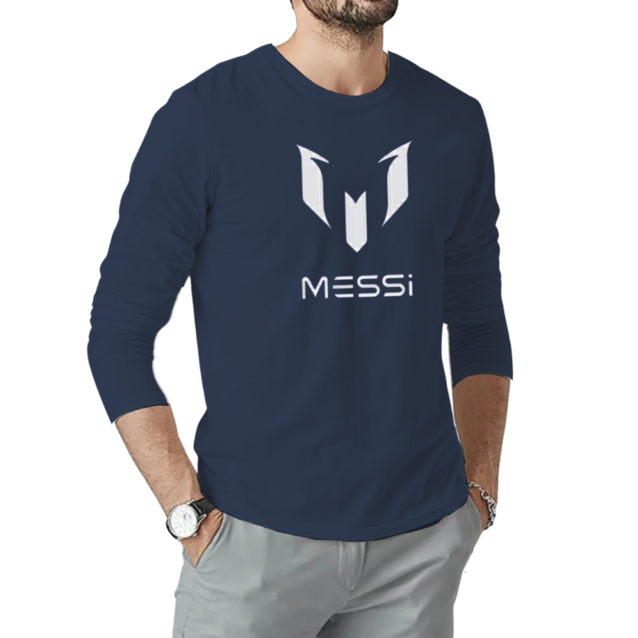 MK Garments - MESSI Printed Long Sleeves Plain Tshirts For Men