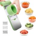 1pc/5pcs/14pcs  Multifunctional Vegetable Cutter & Chopper – Manual Slicer with Blades, Peeler & Container. 