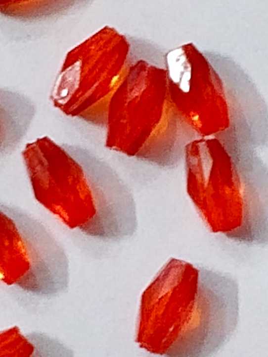 Red Cylinder Cut Acrylic Plastic Beads for DIY Crafts - Pack of 130 Pcs / 15gms - Ideal for DIY Jewelry Making, Jewelry, and Dress Accessories.