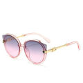 【Poggioio】2022 New Vintage Cat Eye Round Sunglasses Women's Korean Version Metal Rimless Gradient Sun Glasses Luxury Shades UV400 очки. 