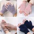 Half Finger Gloves for Women Girls| Winter Plush Fingerless Gloves in Multicolor | Good Quality & Warm Material. 