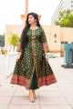 Smars Fashion  Stitched Printed Silk Open frock Maxi 2pc Dress for Women and Girls. 