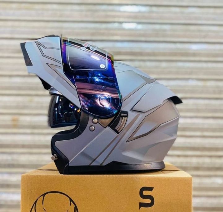 SUPER AIR SP 912 FOR HEAVYBIKE - FLIPUP - DOT CERTIFIED - DUAL VISOR ANTI FOG SHEET SHARK