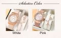 2pcs Personality Fashion Women's Diamond-encrusted Watch for Girls Decent Wrist Strap Attractive Dial Watches Fashionable Comfortable Leather Strap Quartz Ladies Wristwatch. 