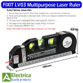 Laser Level Multipurpose Line Laser Leveler Tool Cross Line Lasers With 8FT 2.5M Standard Measure Tape and Metric Rulers by Electrica. 
