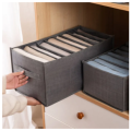 6 Grids Washable Wardrobe Clothes Organizer, Jeans Compartment Storage Box, Clothes Drawer Mesh Separation Box, Portable Foldable Closet. 