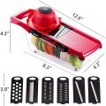 Vegetable Chopper Mandoline Slicer,6 in 1 Mandoline Slicer Cutter and Grater with Hand Protector, Interchangeable Blades - for Cutting Onions, Potatoes, Carrots and Other Fruits. 