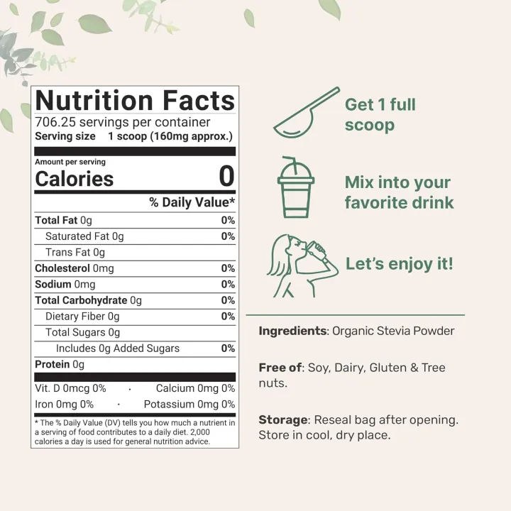 Pure Organic Stevia Powder 600g | Daraz.pk